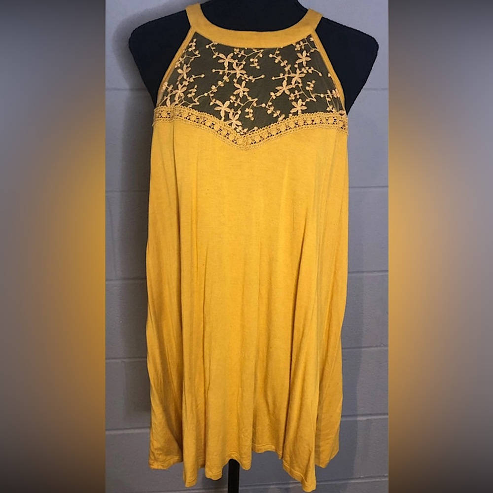 Sleeveless mustard yellow top